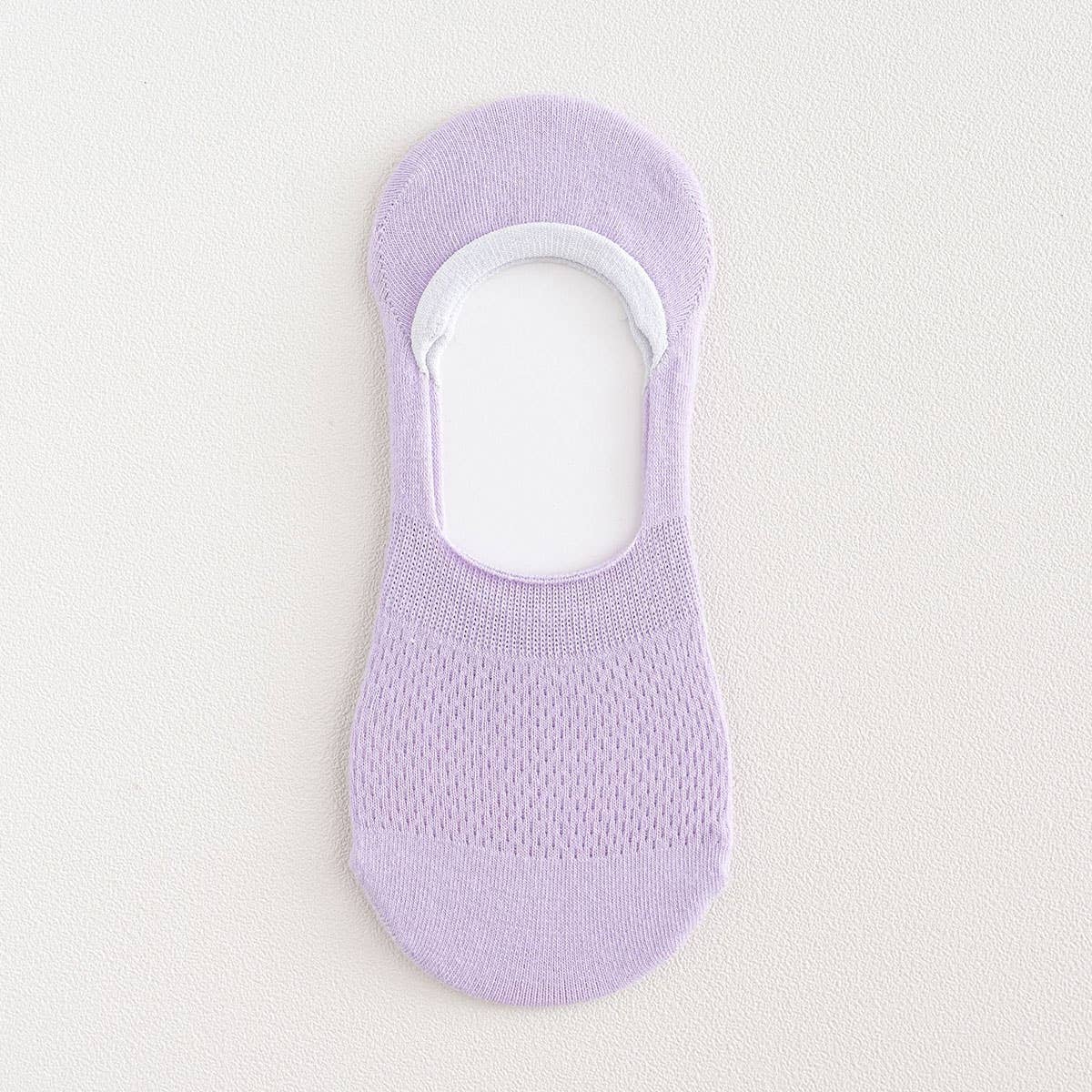Mesh Solid No Show Socks