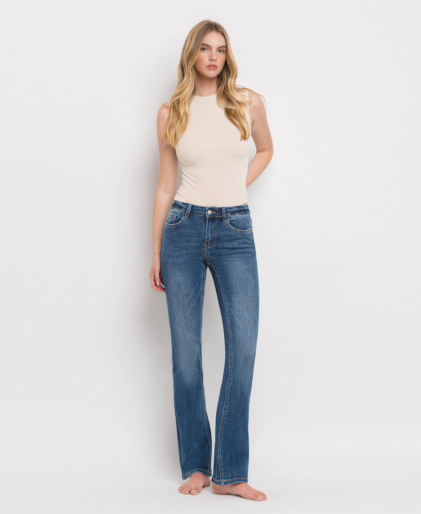 MID RISE BOOTCUT JEANS