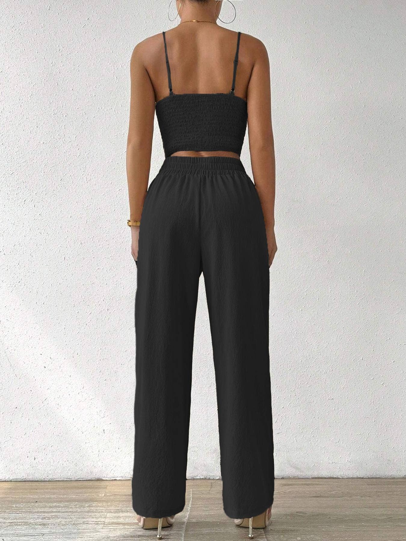 Bra Suspender Top Stretch Straight Pants Casual Suit