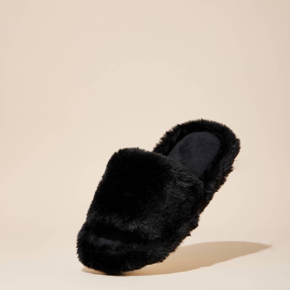 Open Toe Fuzzy Slippers
