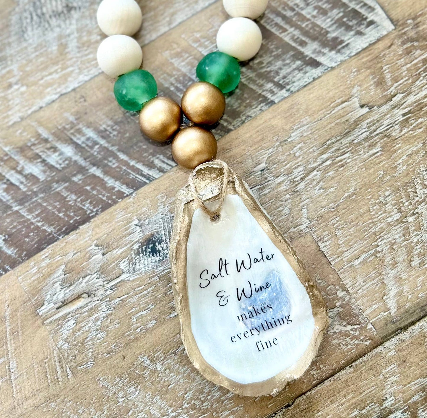 Saltwater & Wine Make Everything Fine - Beaded Bottle Charm