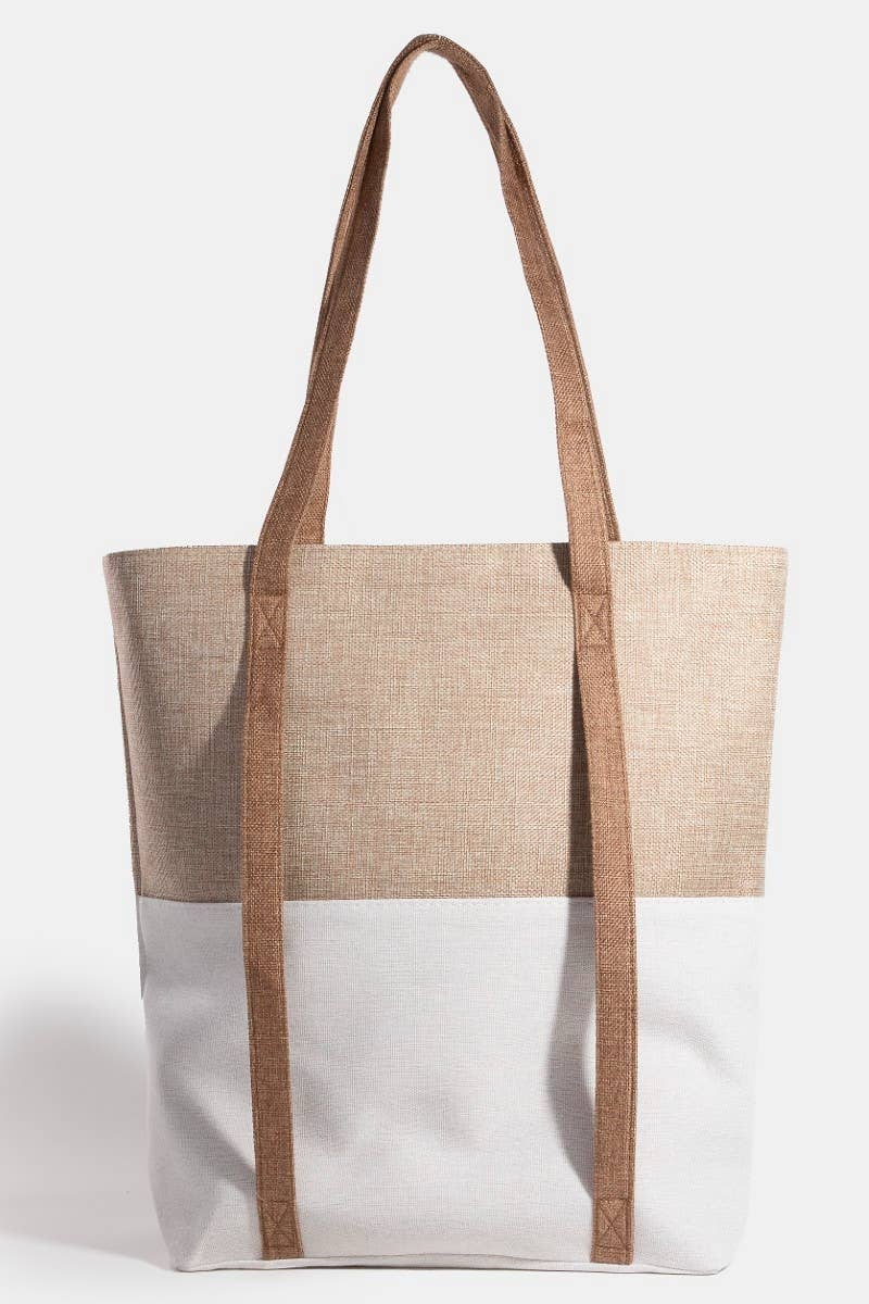 Large Two Tone Hat Carrier Canvas Tote Bag