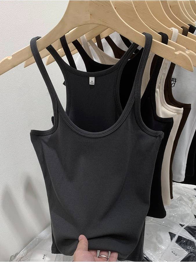Ribbed Fit Racerback Tank Top