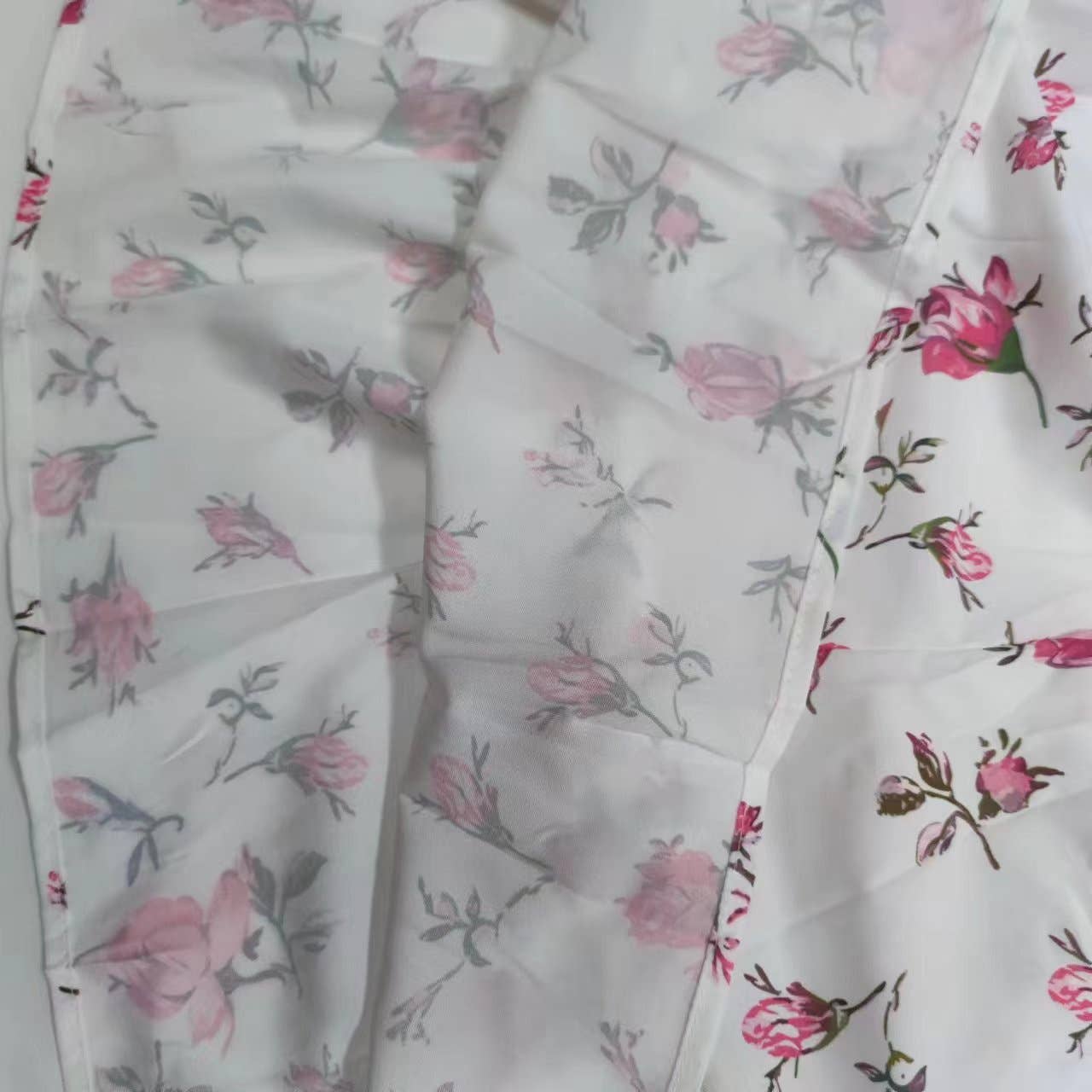 V-Neck Lace Floral Print Cropped Long-Sleeved Dress