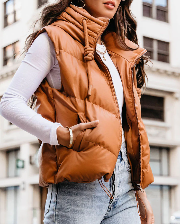 Hooded Puffer Double Slip Pocket Waistcoat