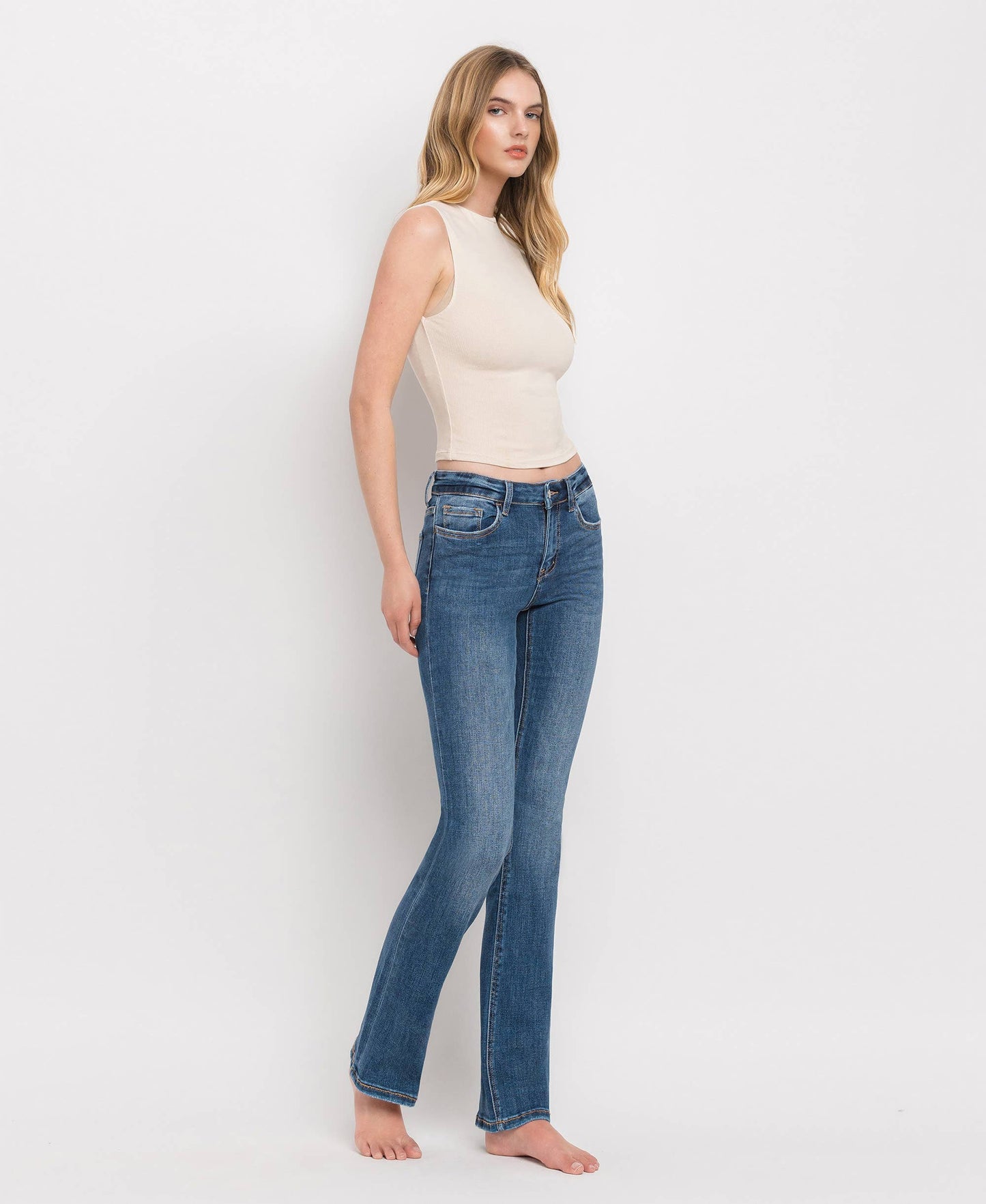 MID RISE BOOTCUT JEANS
