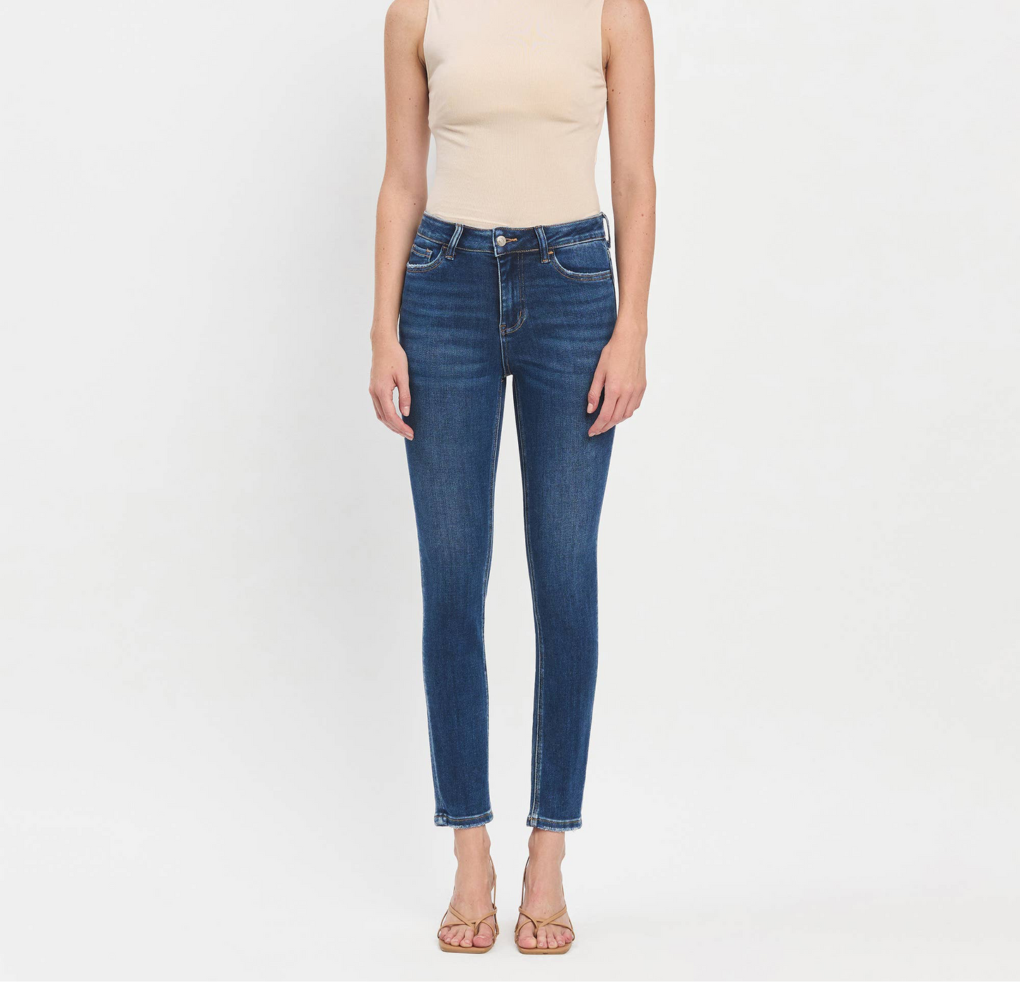 HIGH RISE ANKLE SKINNY JEANS