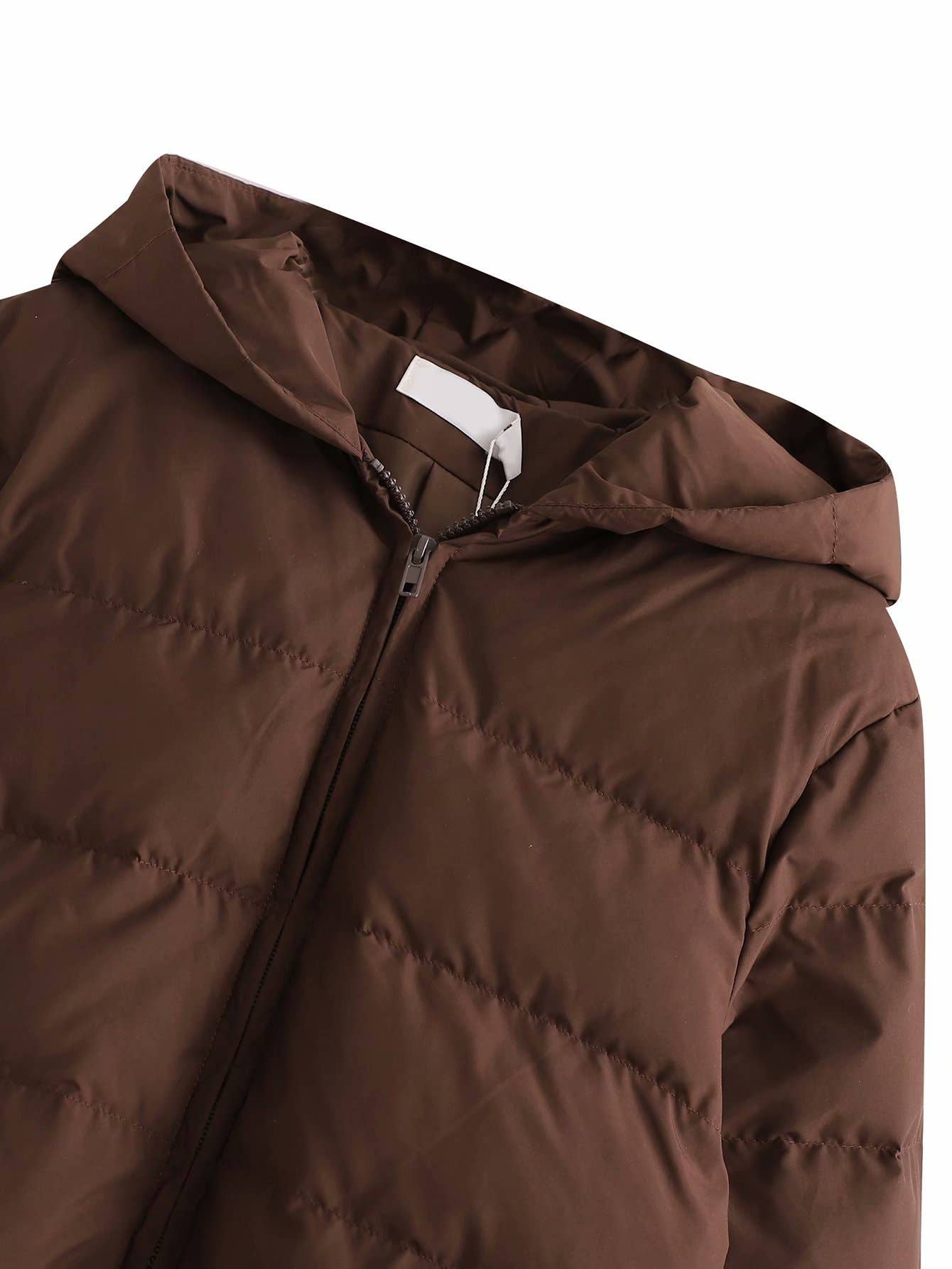 Hooded puffer zip up crop jacket