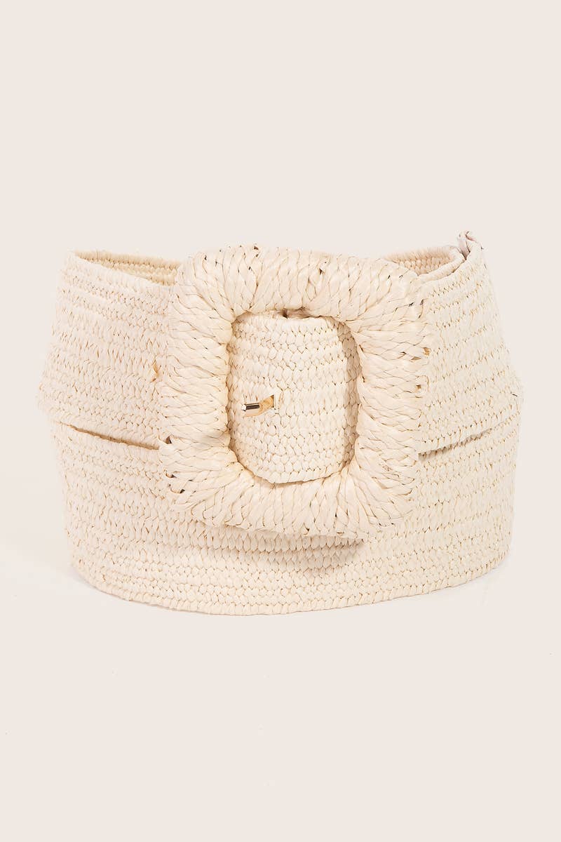 Braided Square Buckle Elastic Belt