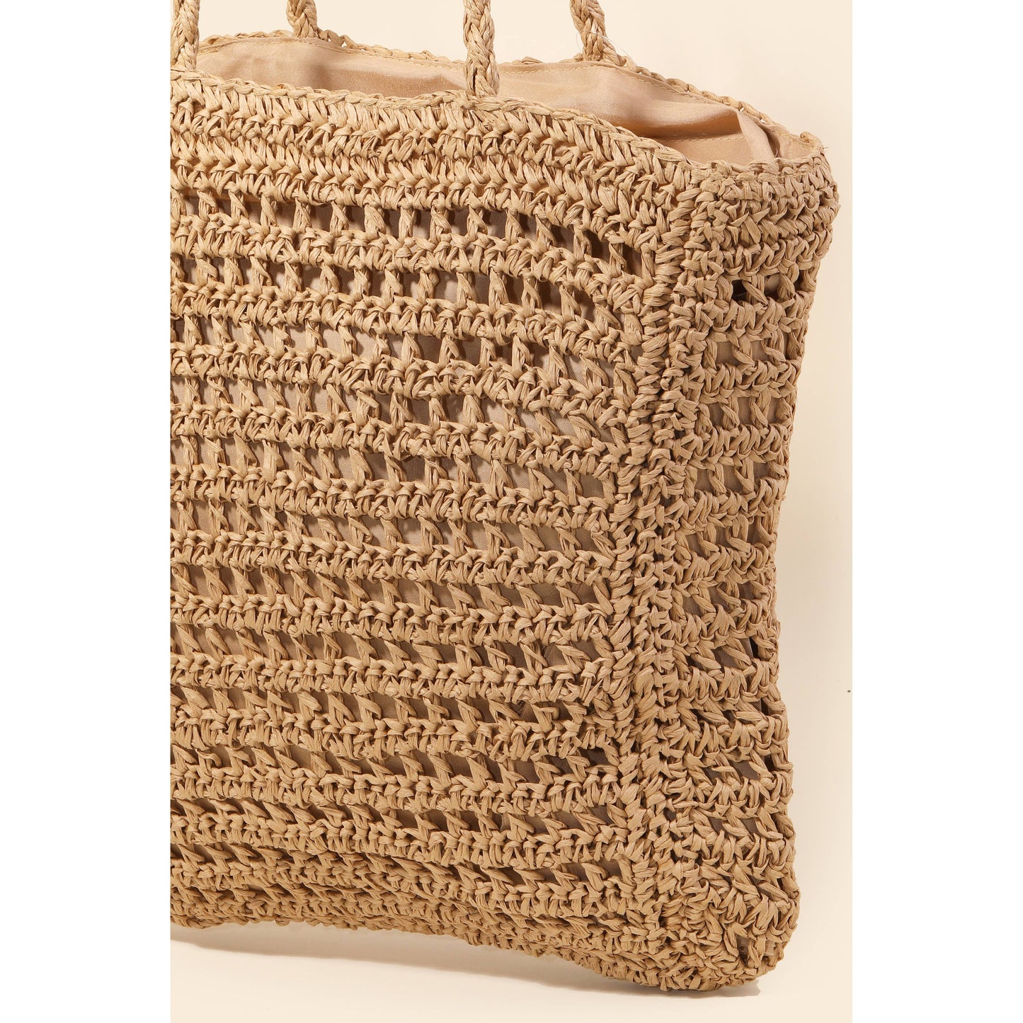 Straw Braided Beach Tote Bag