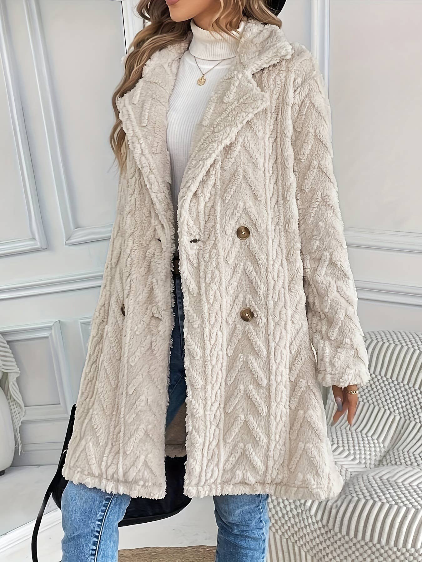 Plush Casual Long Coat