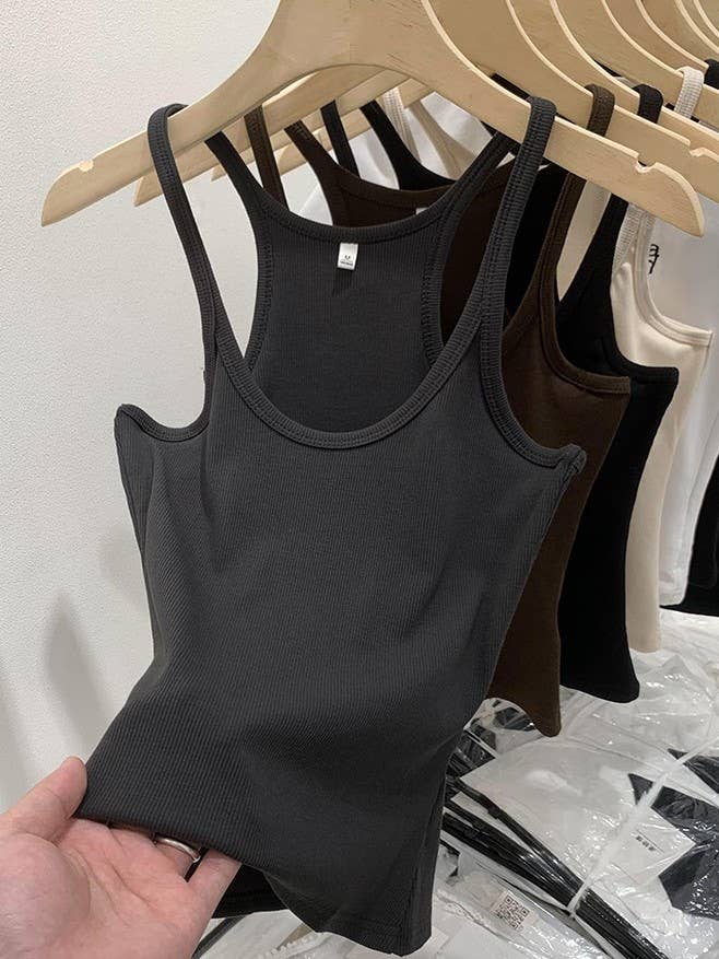 Ribbed Fit Racerback Tank Top