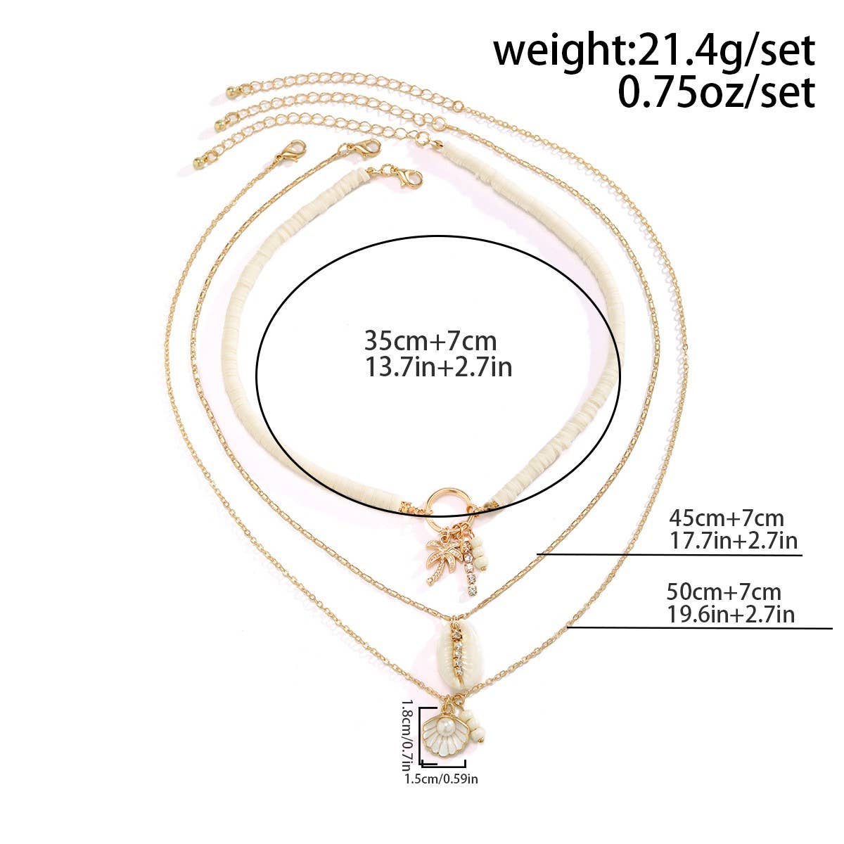 OCEAN STYLE CONCH SHELL MULTILAYER NECKLACE