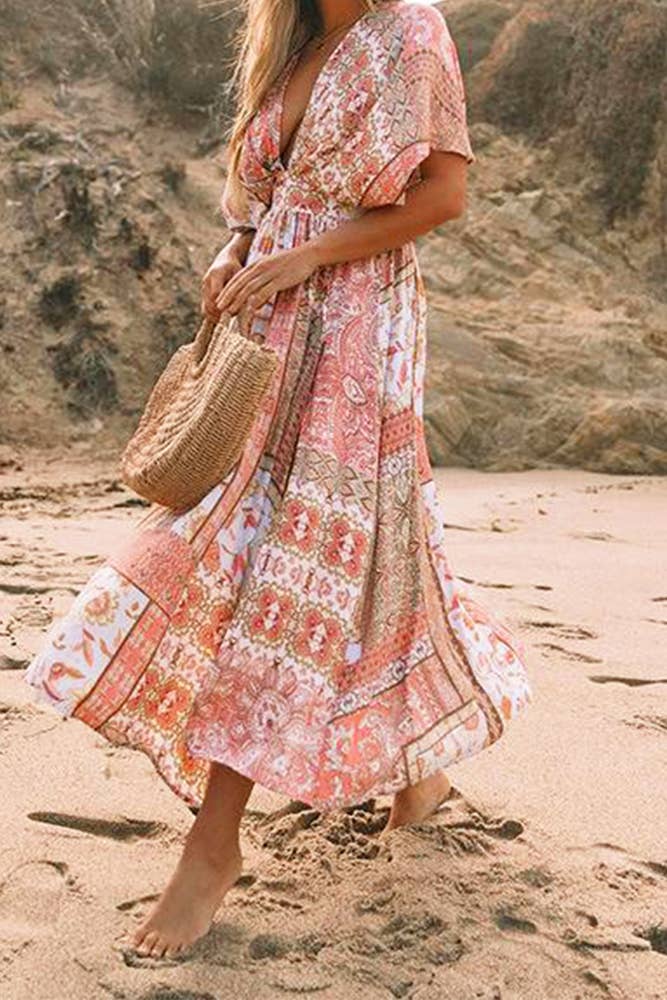 Boho Print Beach Cover Up