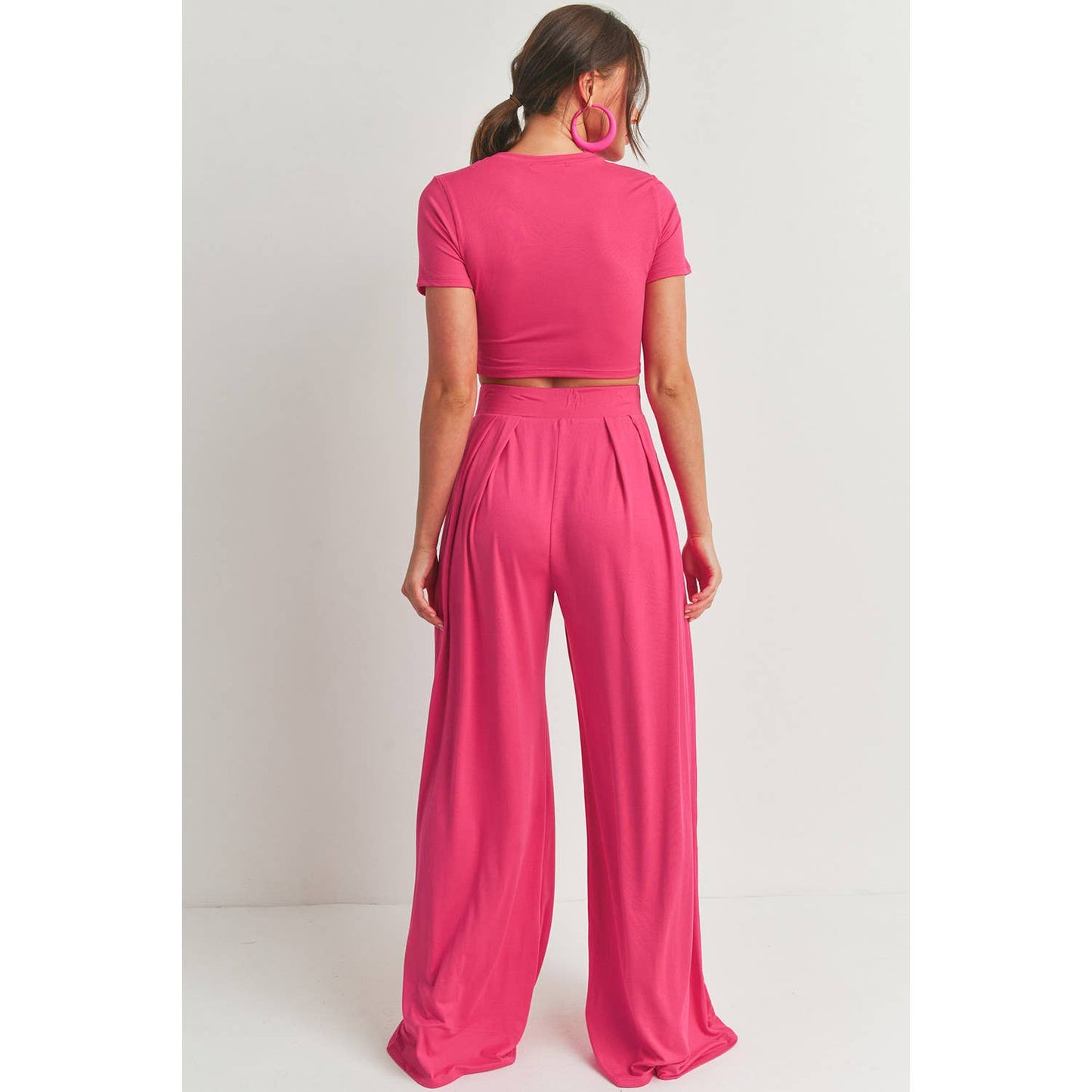 CROP TOP AND WIDE LEG PALAZZO PANTS SET
