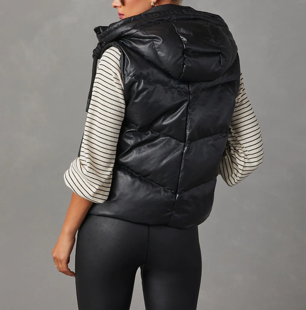 Hooded Puffer Double Slip Pocket Waistcoat
