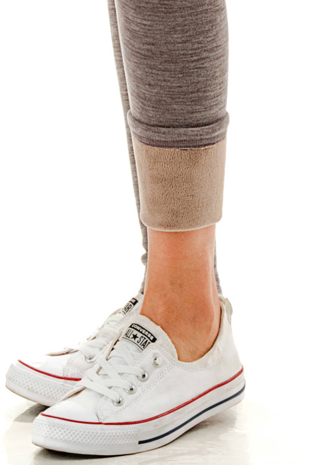 Fur lined solid winter thicker warm legging w/side pockets