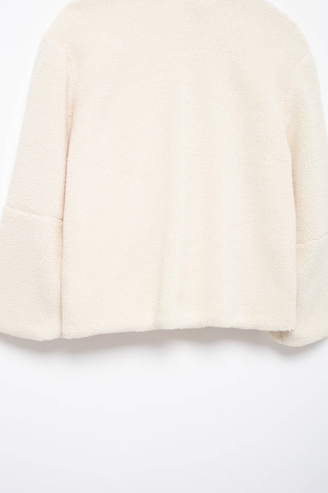 Slouchy Sherpa fleece Turtleneck Jacket
