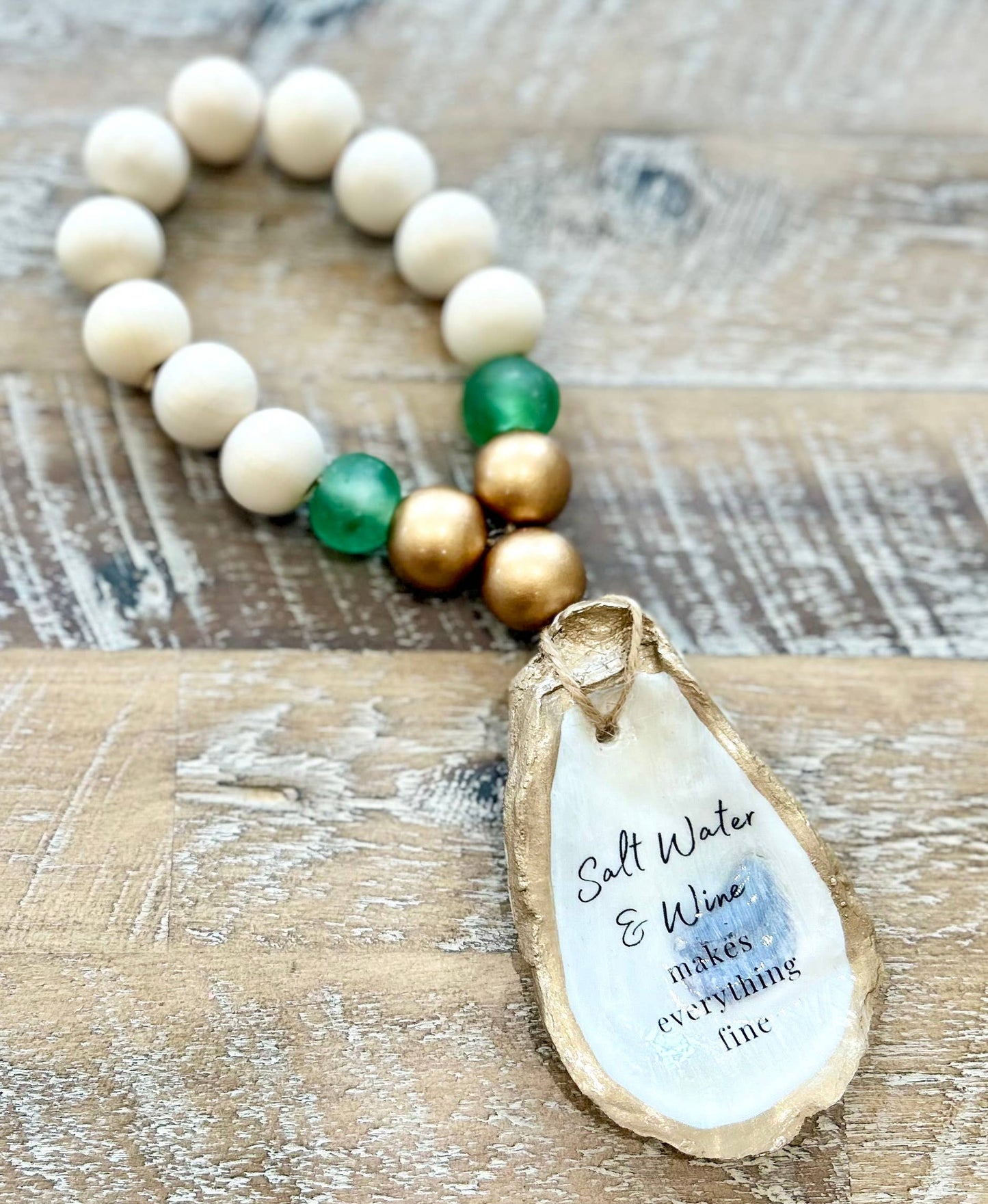 Saltwater & Wine Make Everything Fine - Beaded Bottle Charm
