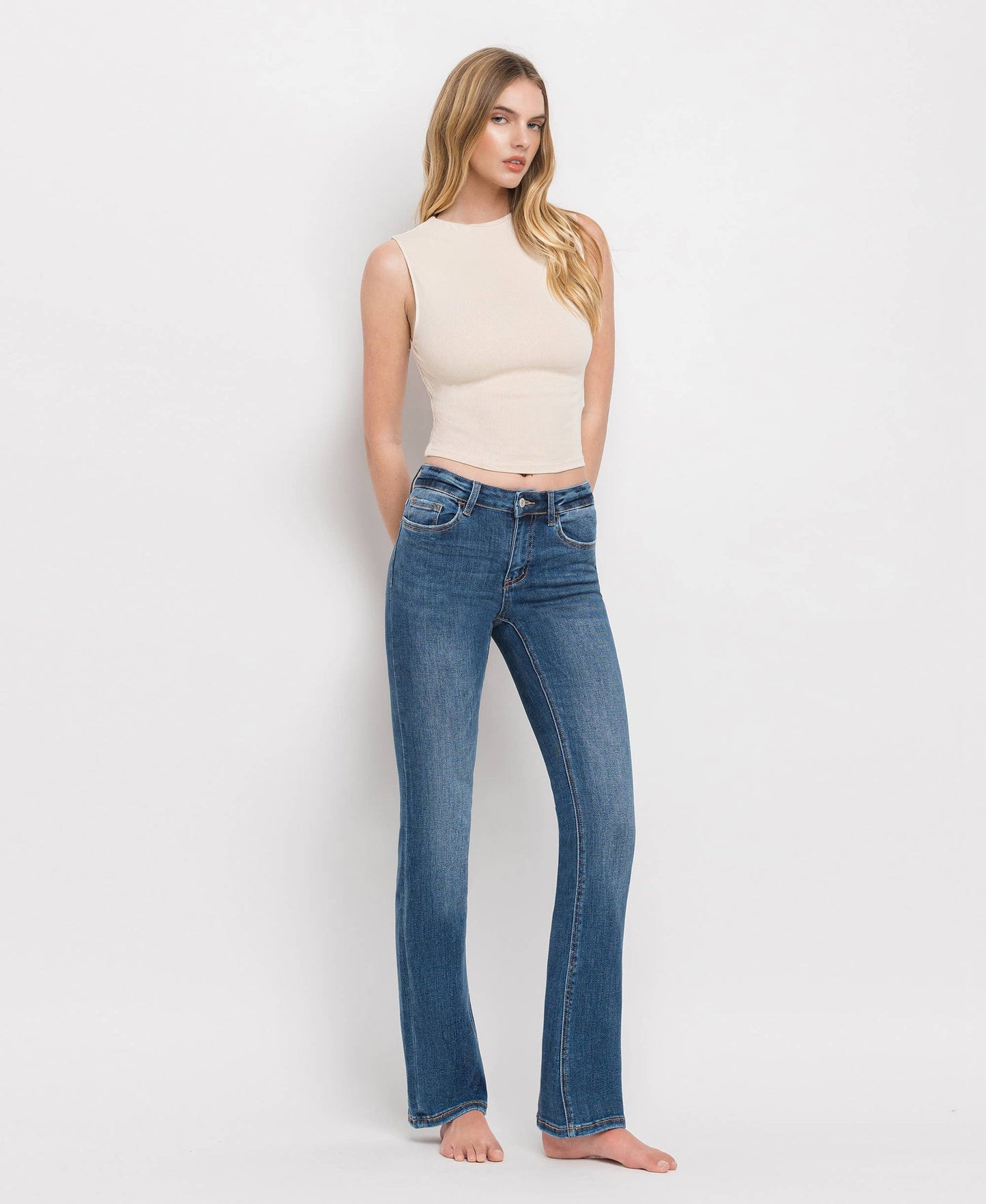 MID RISE BOOTCUT JEANS