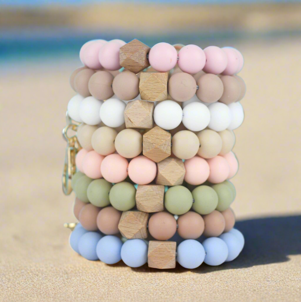 Solid Neutrals Silicone Keychain