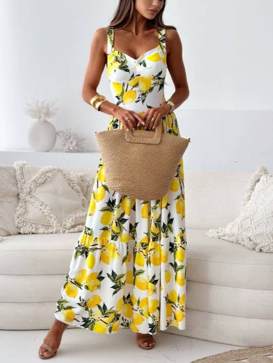Lemon Print Dress Ocean Hope Boutique Lemon Print Dress Ocean Hope Boutique