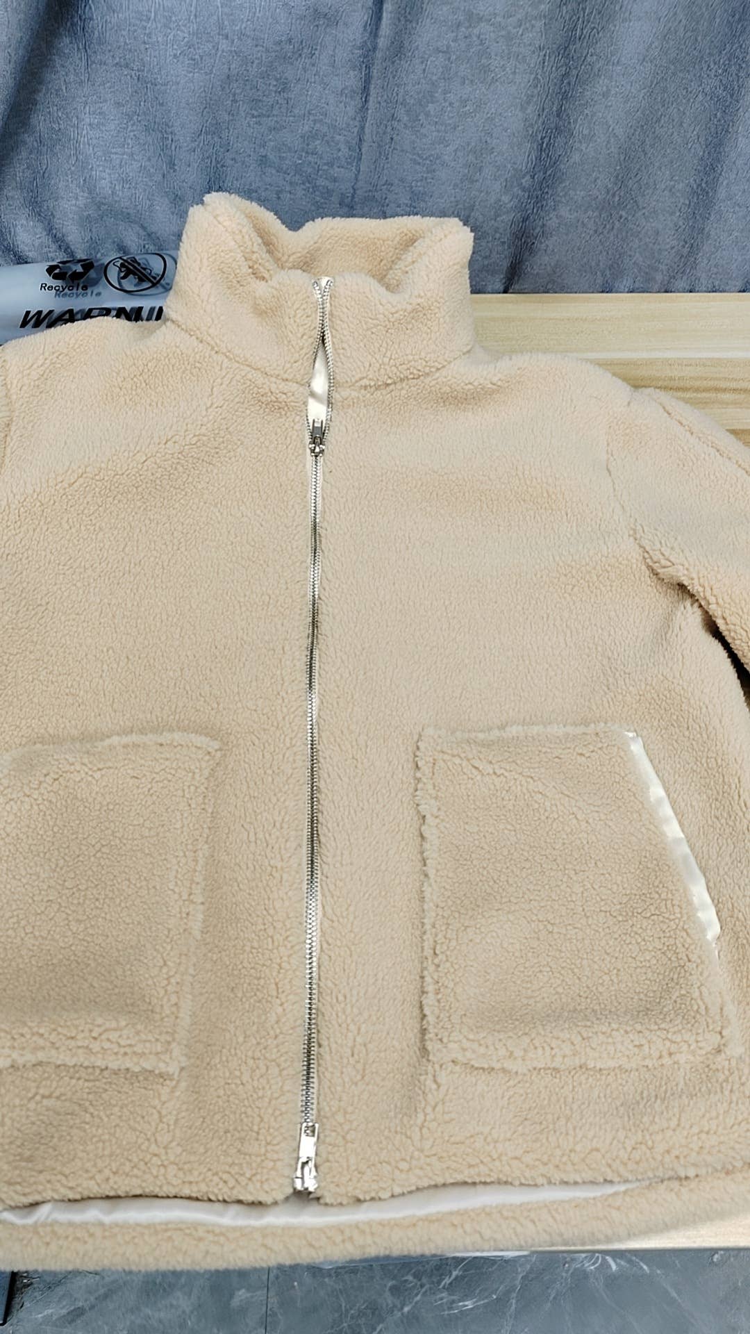 Slouchy Sherpa fleece Turtleneck Jacket