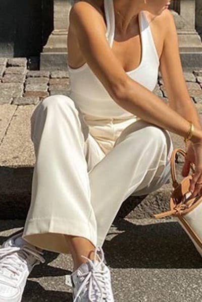 Solid Halter Tank Top