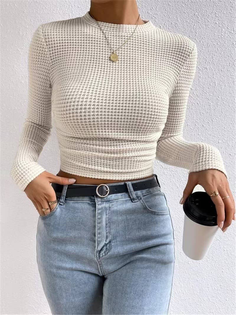 Waffle Fitted long Sleeve Top