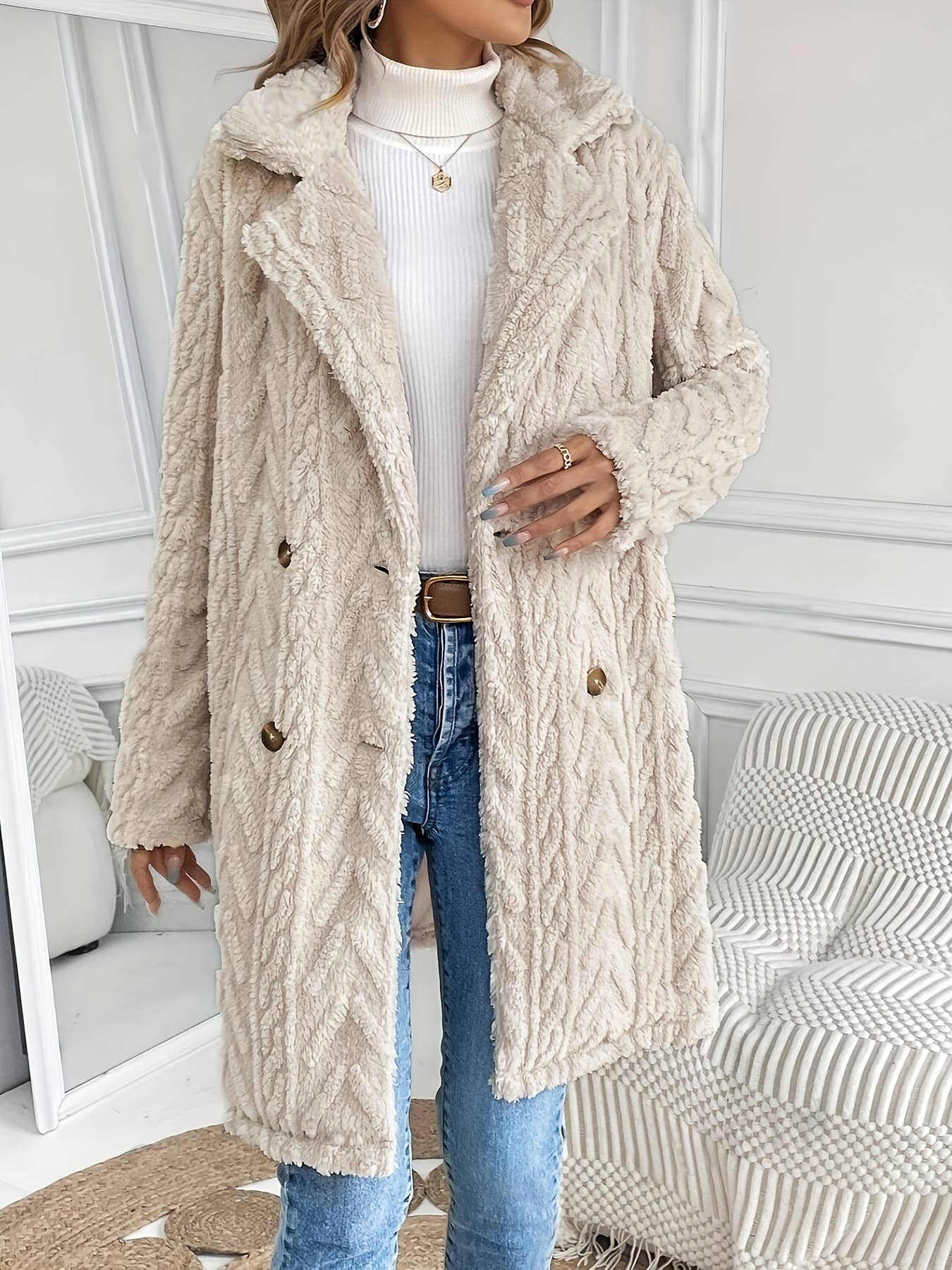 Plush Casual Long Coat