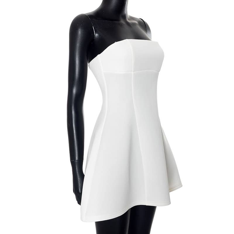 Swan fit & flare Bandeau sleeveless tube dress