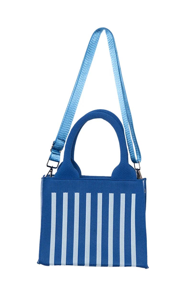 Blue Striped Structured Mini Tote (PRE🤍ORDER)