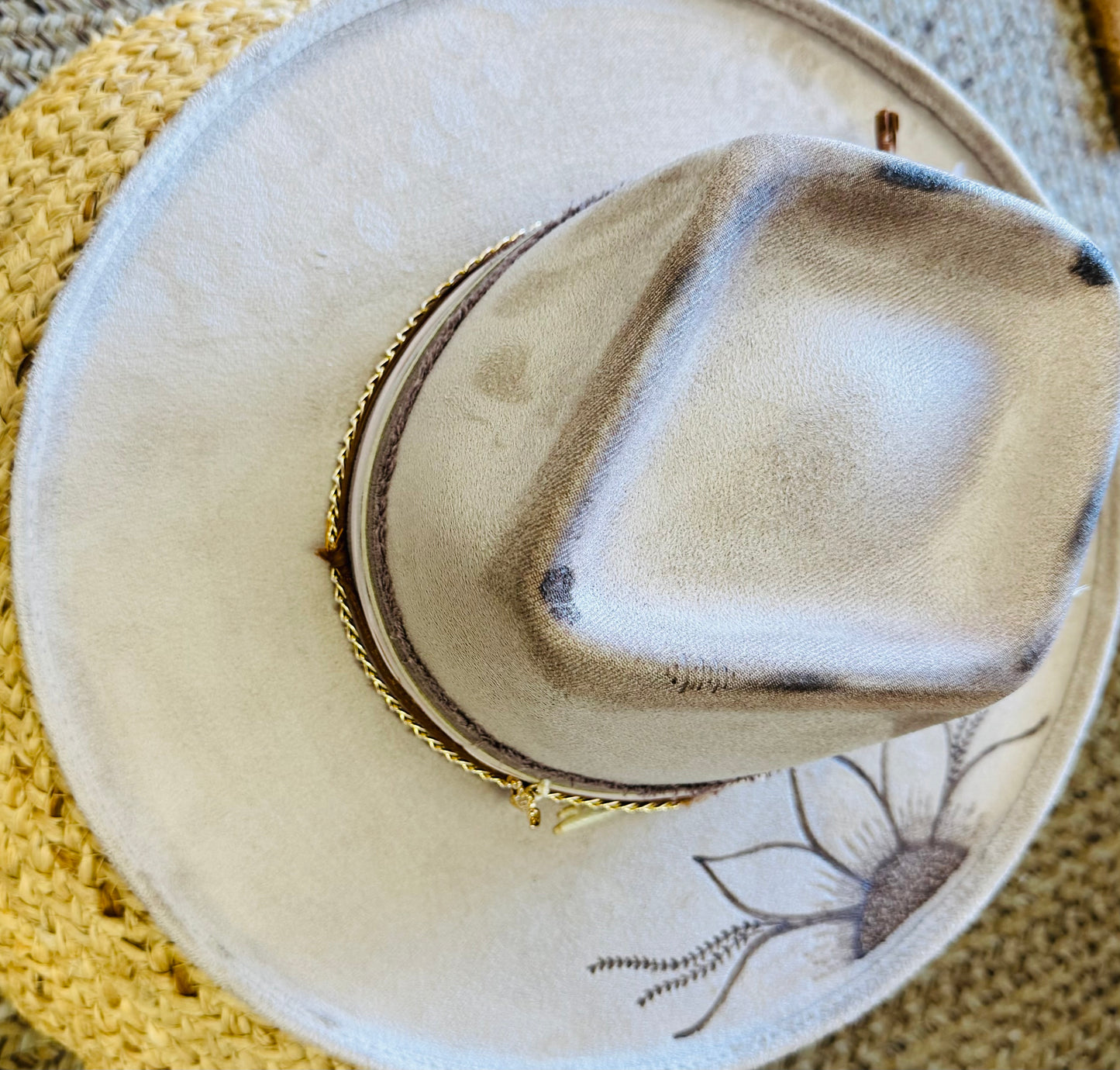 Tan Sunflower Custom Hat