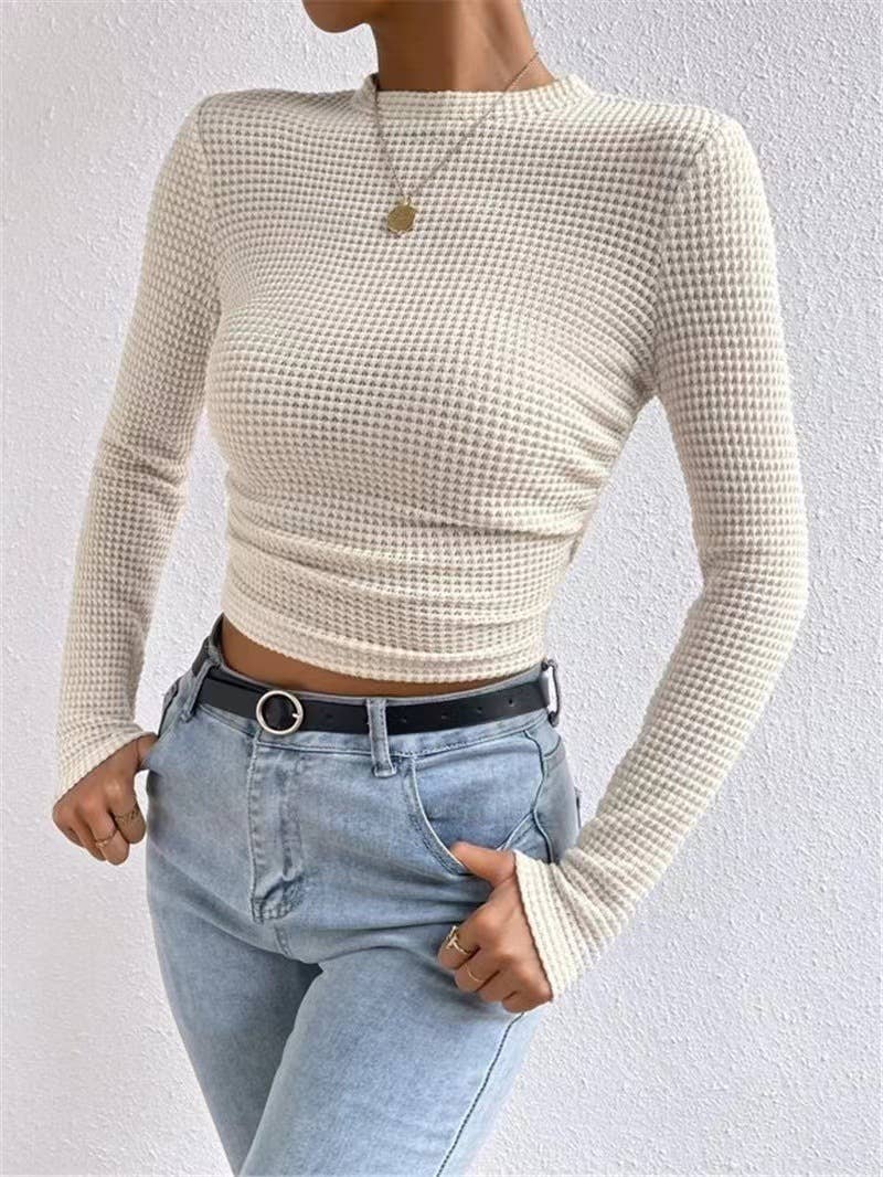 Waffle Fitted long Sleeve Top