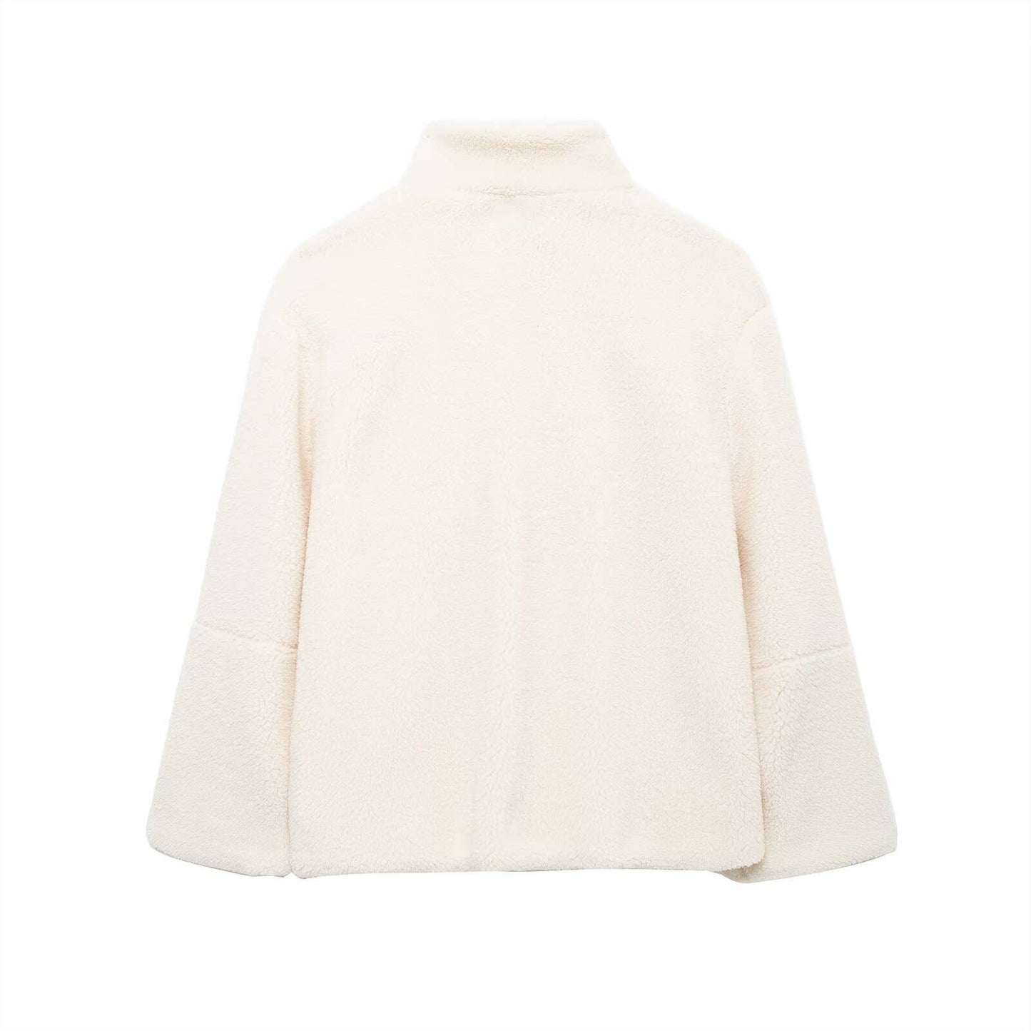 Slouchy Sherpa fleece Turtleneck Jacket