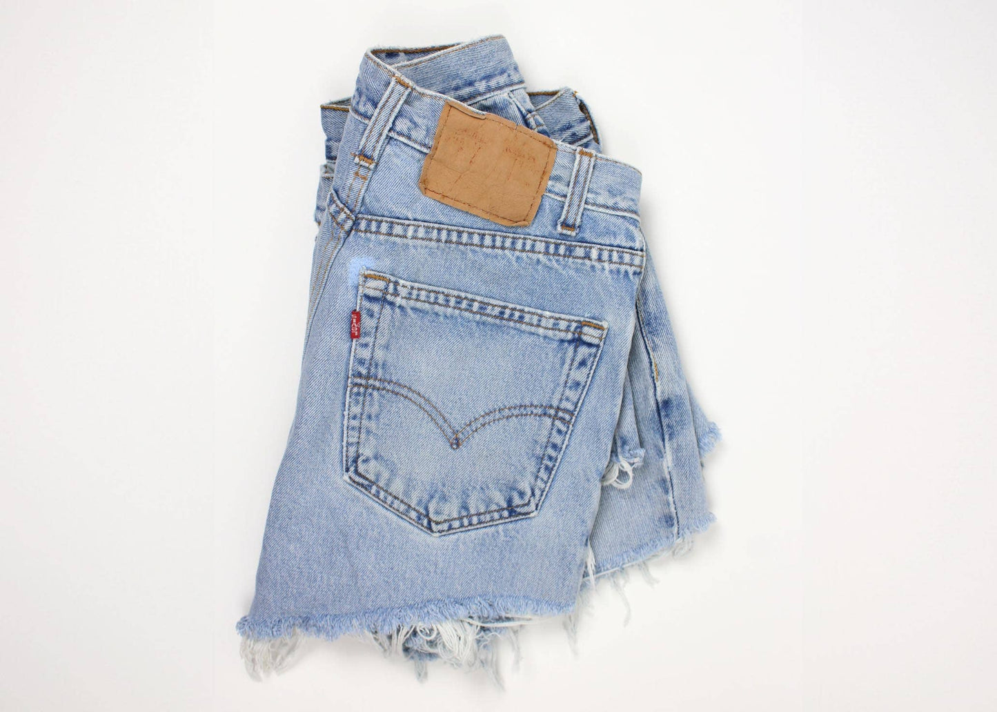 High-Rise Vintage Washed Denim Cutoff Shorts - Original