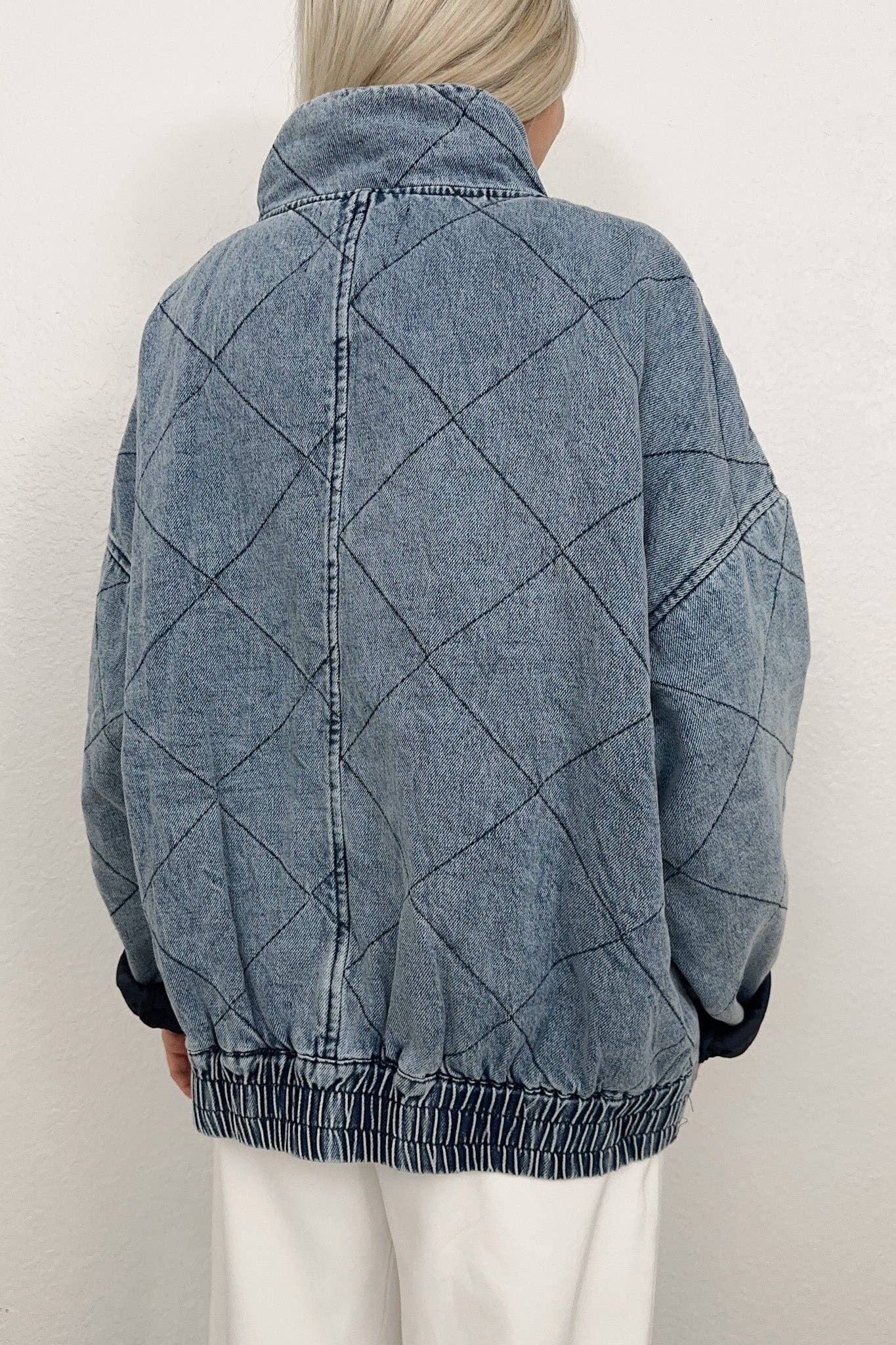 Padded Double-Slip Denim Jacket