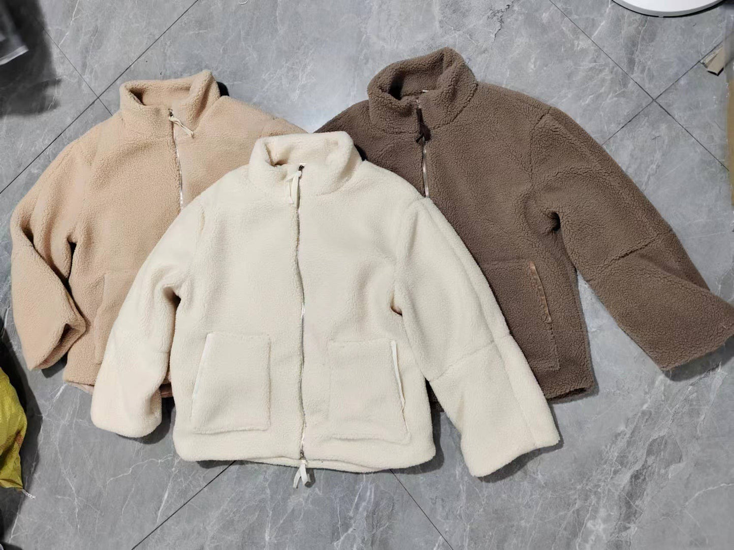 Slouchy Sherpa fleece Turtleneck Jacket