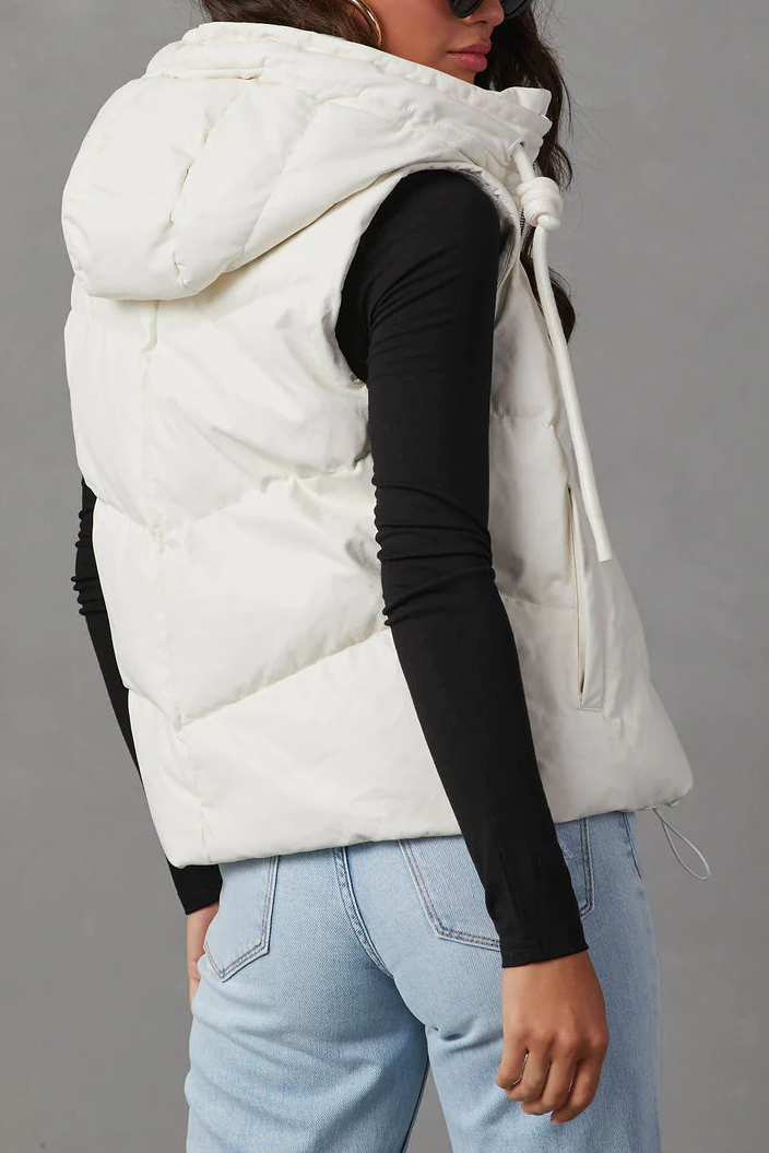 Hooded Puffer Double Slip Pocket Waistcoat