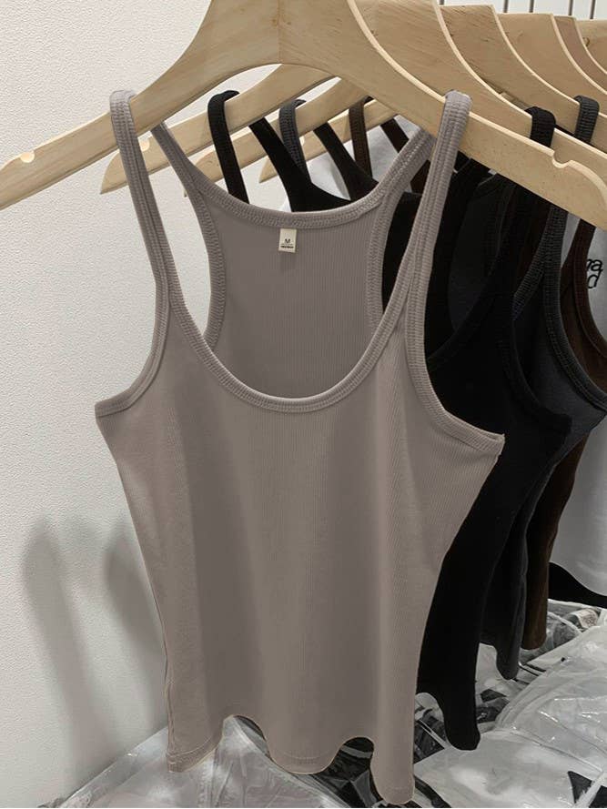 Ribbed Fit Racerback Tank Top