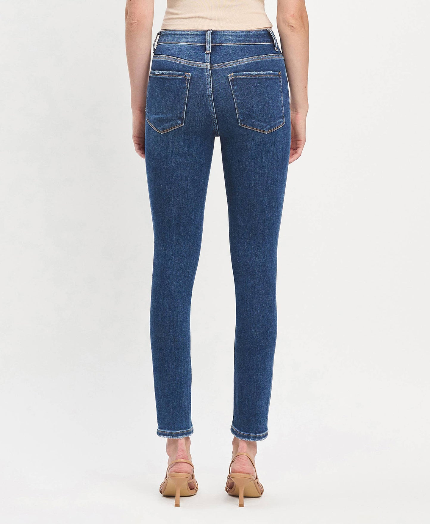 HIGH RISE ANKLE SKINNY JEANS