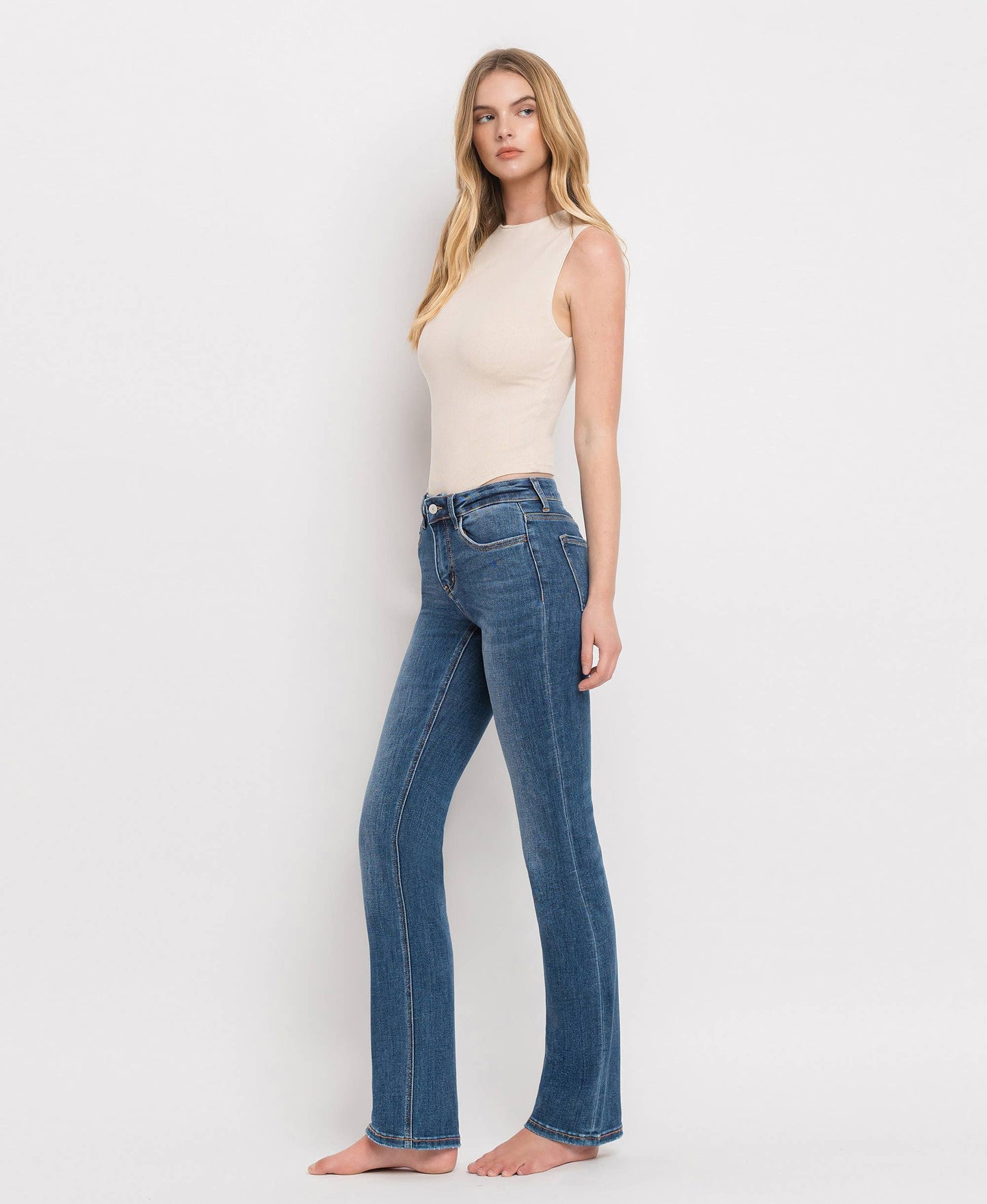 MID RISE BOOTCUT JEANS