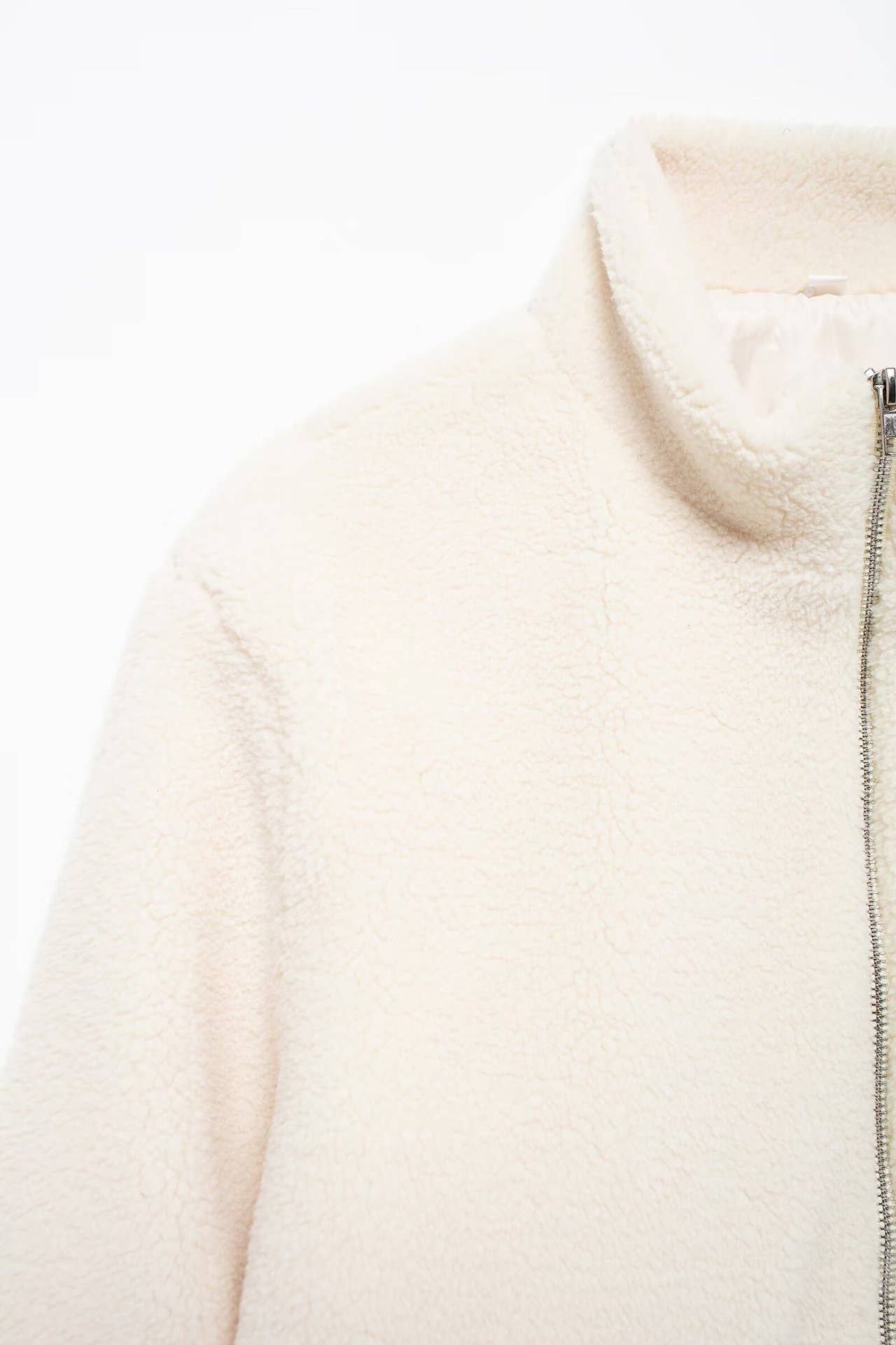 Slouchy Sherpa fleece Turtleneck Jacket