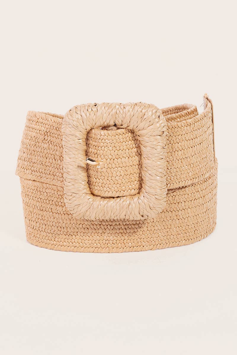 Braided Square Buckle Elastic Belt