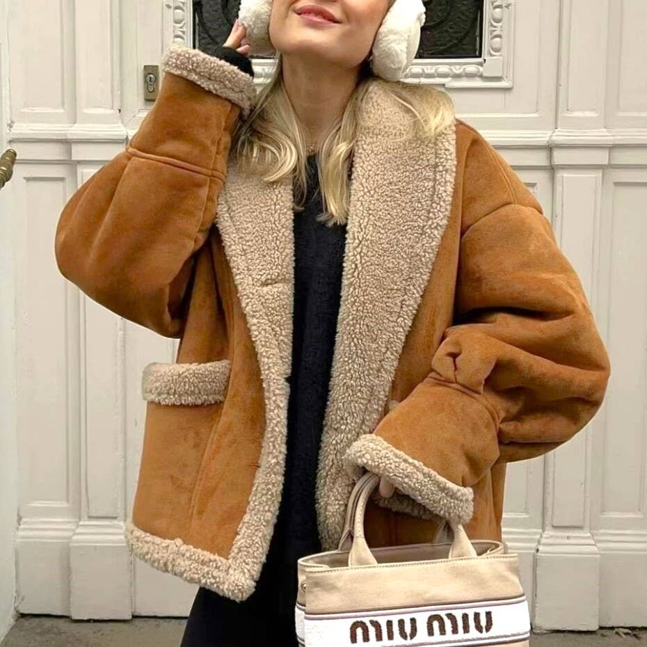 Retro Lapel Baggy Woolen Jacket