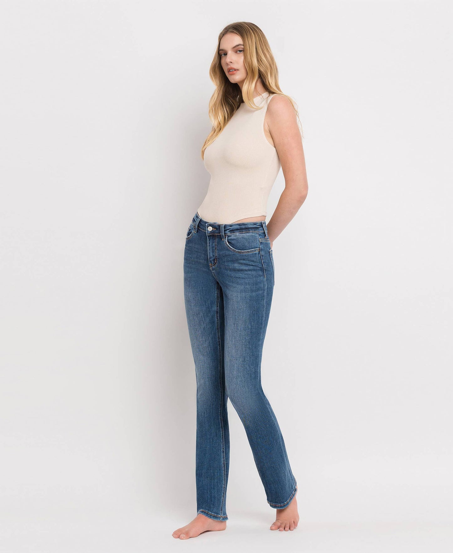 MID RISE BOOTCUT JEANS