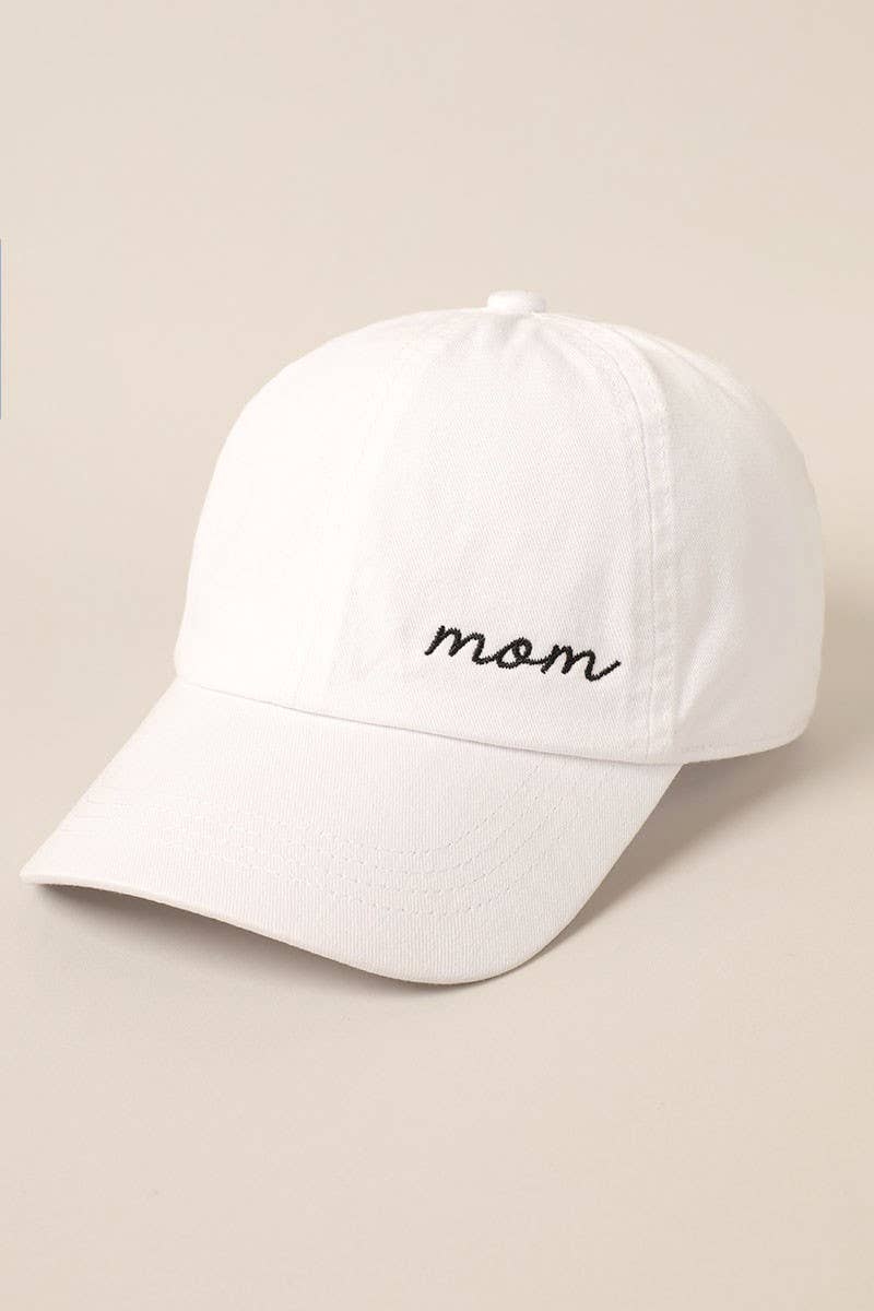 mom- Embroidered Cotton Baseball Hat