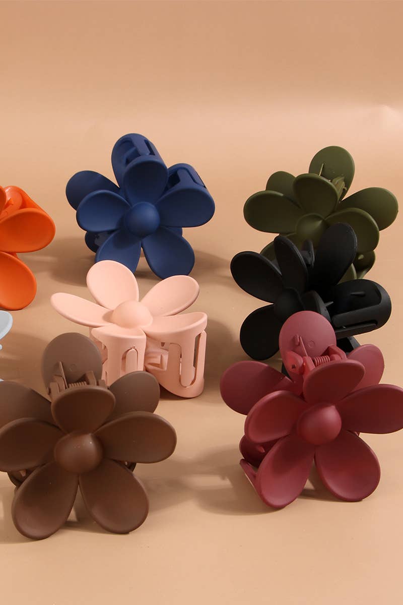 Matte Floral Hair Claw Clip