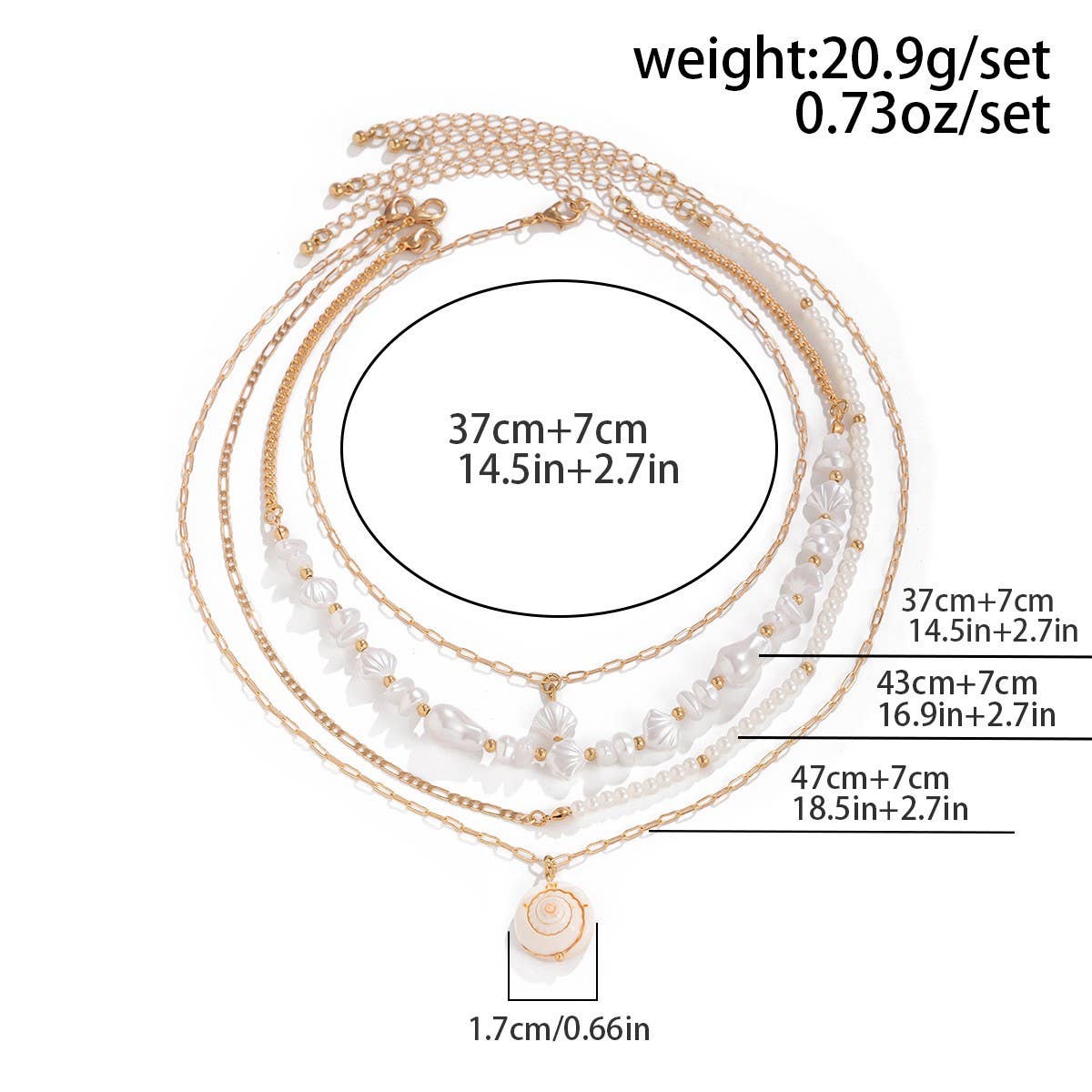 OCEAN STYLE CONCH SHELL MULTILAYER NECKLACE