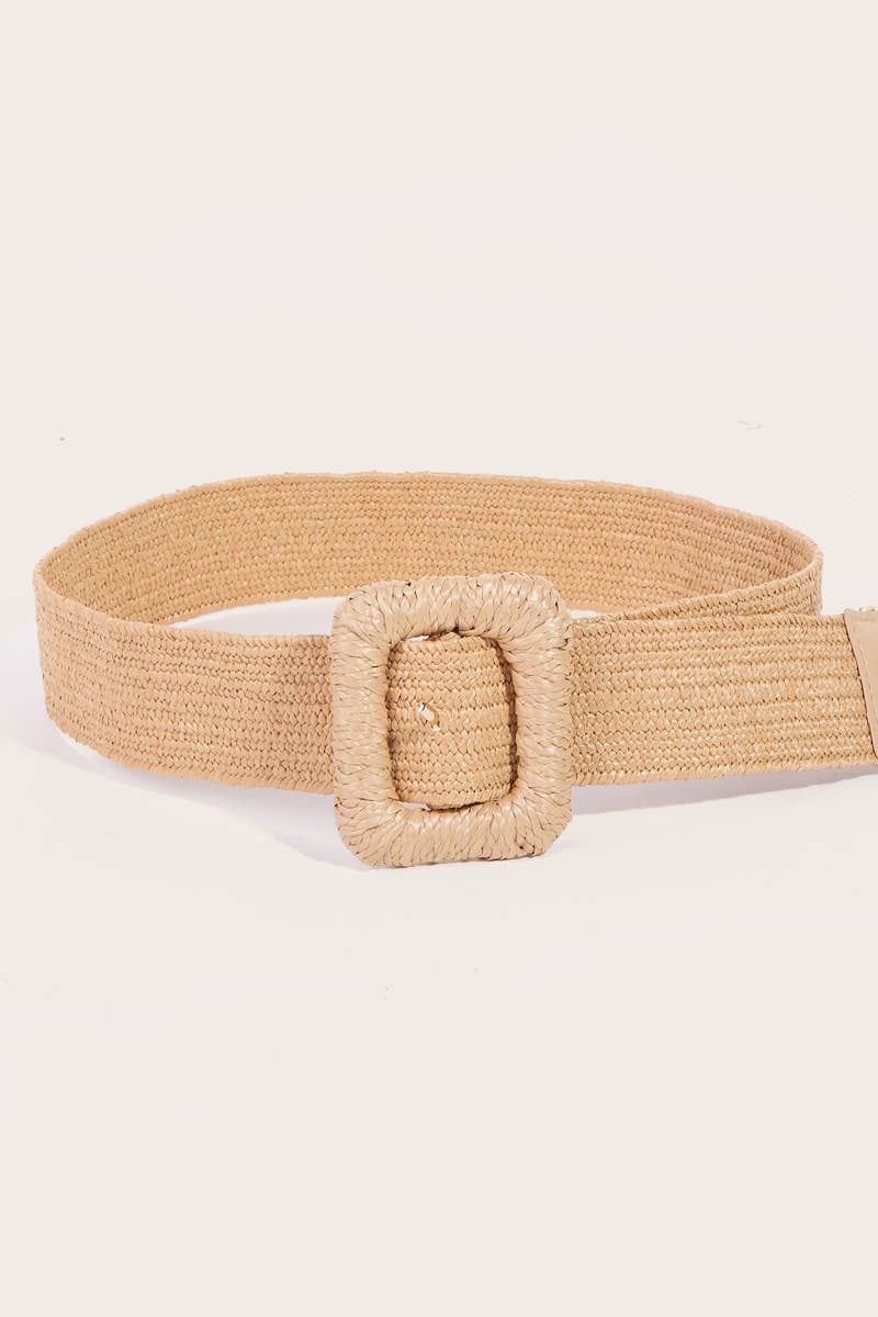 Braided Square Buckle Elastic Belt